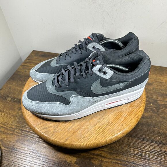 Nike Air Max 1 Premium Smoke Grey Flash Crimson Shoe Men's Size 14 HJ9292-070 - Picture 3 of 8